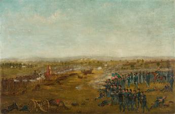 (CIVIL WAR--ART.) "C.F.L." [Cherbury F. Lothrop?] The 16th Maine Volunteers, First Day at the Battle of Gettysburg.